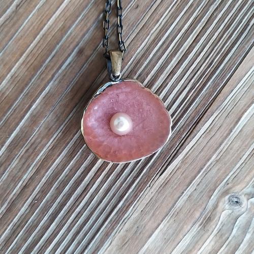 İstiridye Kolye Küçük Pembe