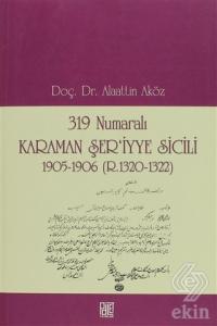 319 Numaralı Karaman Şer'iyye Sicili