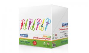GIPTA ÇOCUK MAKASI KÜT UÇ ERGO PLASTİK GÖVD 7 RENK