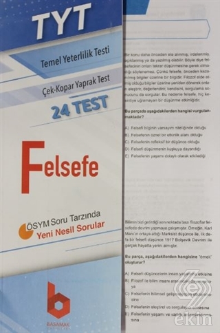 2020 TYT Felsefe Çek - Kopar Yaprak Test