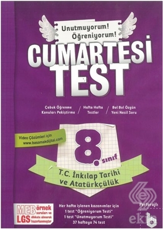 8. Sınıf Cumartesi Test T.C İnkılap Tarihi ve Atat