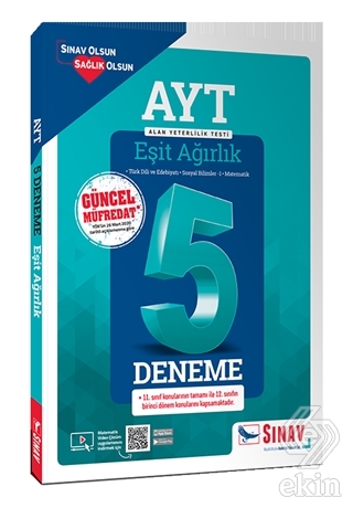 AYT Eşit Ağırlık Çözümlü 5 Deneme