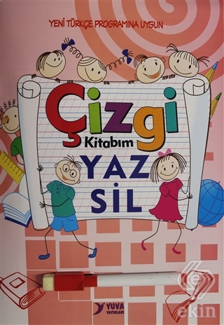 Çizgi Kitabım Yaz Sil (Mavi - Pembe renk seçeneği