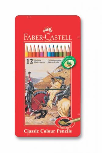Faber-Castell 1158 Metal Kutu Boya Kalemi 12 Renk