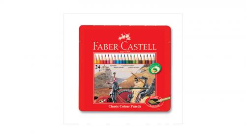 Faber-Castell 1158 Metal Kutu Boya Kalemi 24 Renk