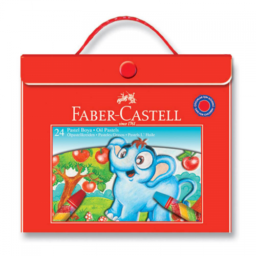 Faber-Castell Pastel Boya 24 Renk Plastik Çanta