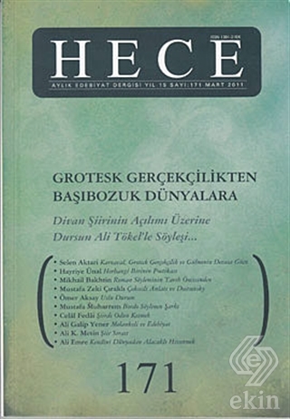 Hece Aylık Edebiyat Dergisi Sayı: 171
