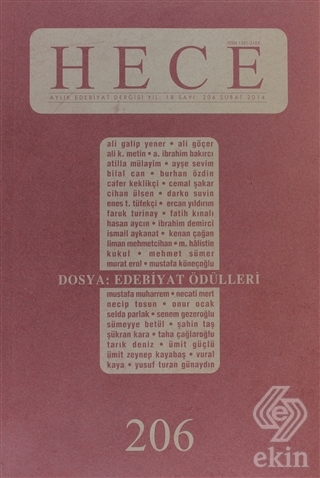 Hece Aylık Edebiyat Dergisi Sayı: 206