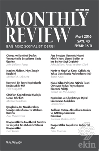 Monthly Review Bağımsız Sosyalist Dergi Sayı : 40