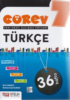 Nitelik Yayınları 7.Sınıf Görev Türkçe Çalışma Föy