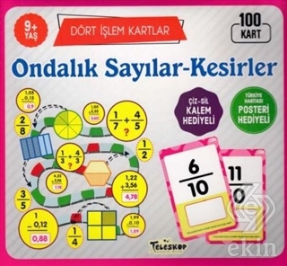 Ondalık Sayılar-Kesirler / Dört İşlem Kartlar 9+ Y