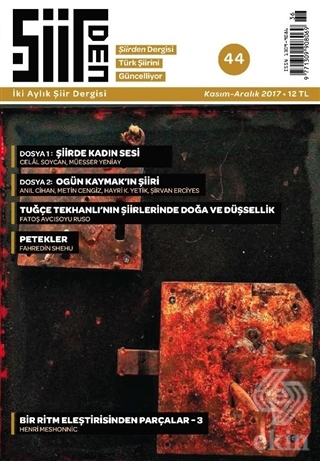 Şiirden İki Aylık Şiir Dergisi Sayı: 44 Kasım - Ar