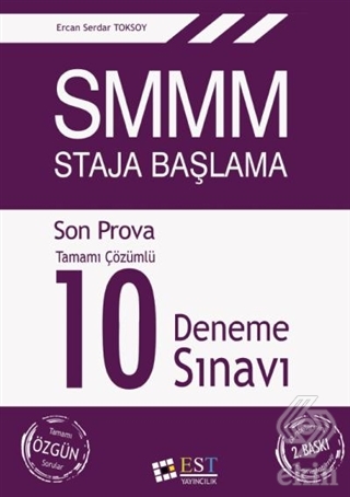 SMMM Staja Başlama Tamamı Çözümlü 10 Deneme Sınavı