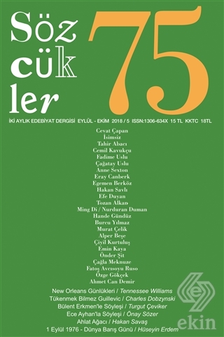 Sözcükler Dergisi Sayı : 75 Eylül - Ekim 2018