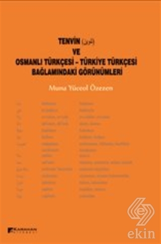 Tenvin ve Osmanlı Türkçesi - Türkiye Türkçesi Bağl