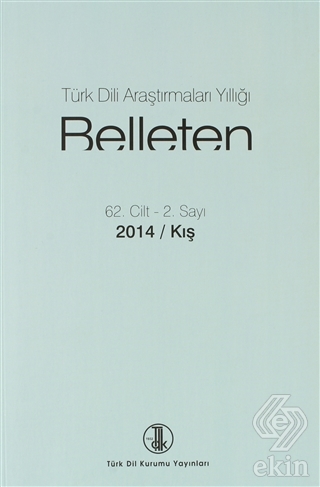 Türk Dili Araştırmaları Yıllığı - Belleten 62. Cİl