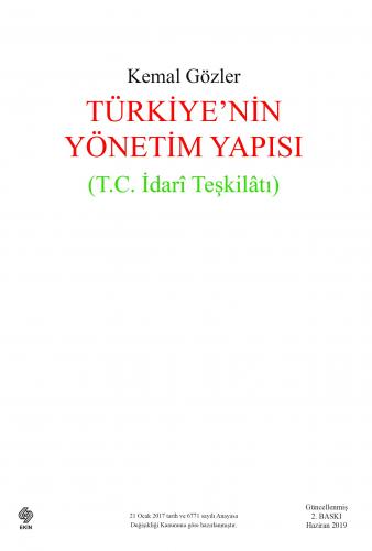 Türkiyenin Yönetim Yapısı 2.Baskı
