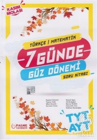 TYT AYT 7 Günde Güz Dönemi Türkçe Matematik Soru B