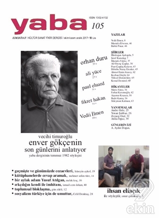 Yaba Edebiyat Dergisi Sayı: 105 Ekim-Kasım-Aralık