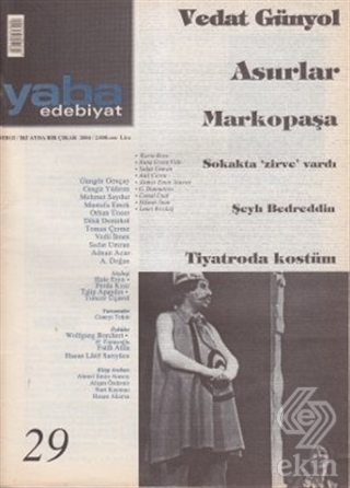 Yaba Edebiyat Dergisi Sayı: 29
