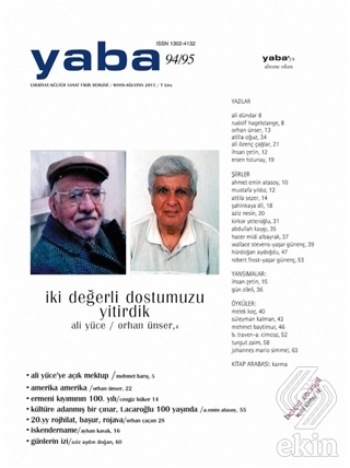 Yaba Edebiyat Dergisi Sayı: 94-95