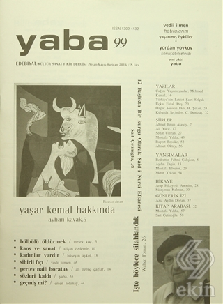 Yaba Edebiyat Dergisi Sayı : 99 Nisan-Mayıs-Hazira
