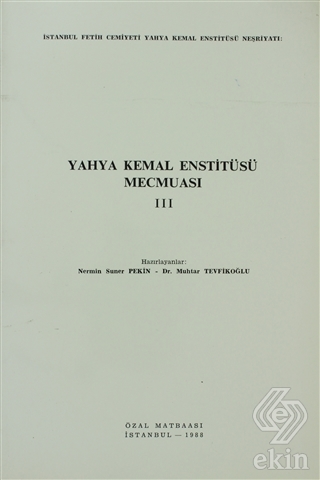 Yahya Kemal Enstitüsü Mecmuası 3. Cilt