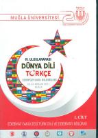4. Uluslararası Dünya Dili Türkçe Sempozyumu 22 - 24 Aralık 2011 Muğla 1 - 2 Cilt takım