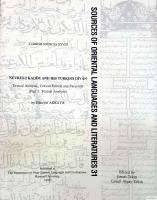 Nevres - i Kadim and his Turkish Divan Part I : Textual Analysis, Critical Edition and Facsimile : Nevres - i Kadim ve Türkçe Divanı 1. Kısım İnceleme, Tenkidli Metin ve Tıpkıbasım