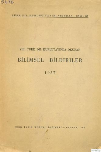 XI. Türk Dil Kurultayında Okunan Bilimsel Bildiriler 1966 Janos Eckman