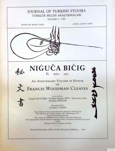 An Anniversary volume in Honor of Francis Woodman Cleaves: Niguca Bici