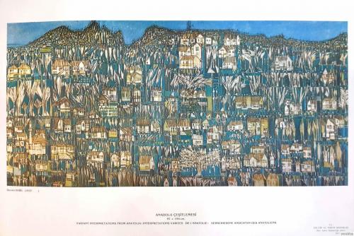 Anadolu Çeşitlemesi, Devrim Erbil ( 1937 - .... ) 35x50 cm. Devrim Erb