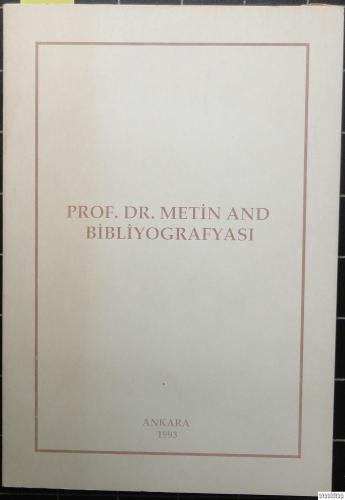 Prof. Dr. Metin And bibliyograyası Mahmut H. Şakiroğlu