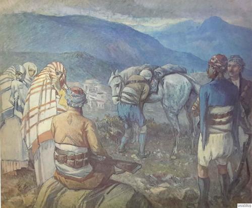 Zeybekler, İbrahim Çallı ( 1882 - 1960 ) 48x68 cm.