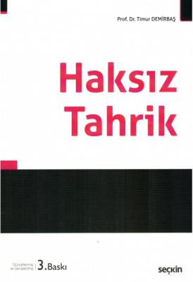 Haksız Tahrik 3.BASKI Prof. Dr. Timur Demirbaş