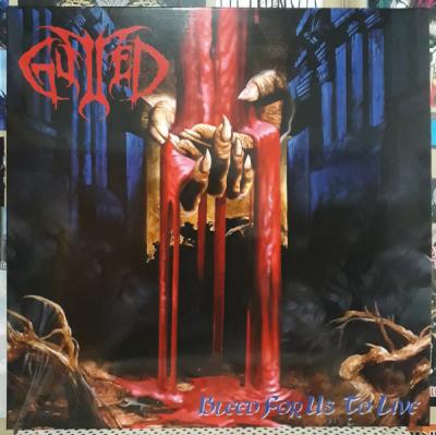 Gutted ‎– Bleed For Us To Live (Triple Stripe , Blue / Black / Red Vin