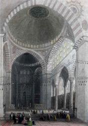 Interior of the Mosque of Suleimanie [
Süleymaniye Camii'nin içeriden görünüşü ]