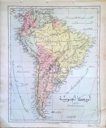 Amerikay-ı Cenubiyye,[Güney Amerika Haritası], Osmanlıca,