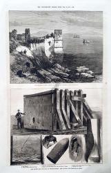 The Marble Tower, Castle of the Seven Towers, Constantinople - The Eighty- One ton Gun at Shoeburyness: The target, and Effects of Shot