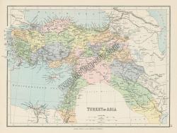 Turkey in Asia map, 1876, (Osmanlı İmparatorlu'ğunun Asya Kıtasındaki Haritası)