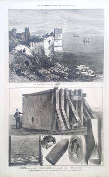 The Marble Tower, Castle of the Seven Towers, Constantinople - The Eighty- One ton Gun at Shoeburyness: The target, and Effects of Shot