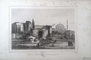 İstanbul'a Edirnekapı Surlarından Giriş (Arkada Mihrimah Camii) Joseph