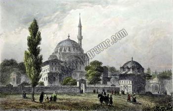 Istanbul, Fountain & Mosque at Top-Khane, 1840, (İstanbul, Tophane, Kı