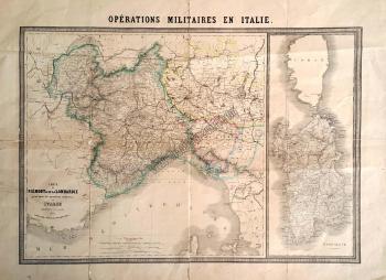 Carte du Piemont de la Lombardie pour suivre les operations militaires en Italie