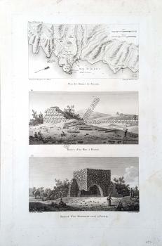 Plan des Ruines de Parium - Ruines d'un Mur à Parium - Ruines d'un Monument carré carré à Parium