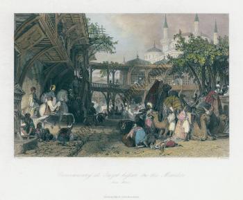 Caravanserai at Gurzel-hissar, on the Meander, 1838, (Aydın, Güzelhisar'da Kervansaray)