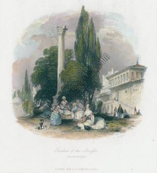 Constantinople, Gardens of the Seraglio, 1838, (İstanbul, Topkapı Sara