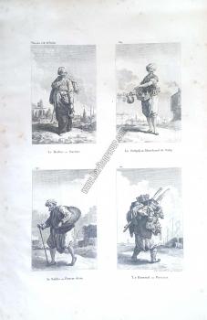 Le Berber ou Barbier - Le Salepdji ou Marchand de Salep - Le Sakka ou Porteur d'eau - Le Hammal ou Portetaix [Salepçi, Saka, Hammal]