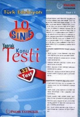 10. Sınıf Türk Edebiyatı Yaprak Konu Testi Kolektif