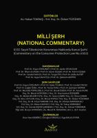 Milli Şerh - 6502 Sayılı Tüketicinin Korunması Hakkında Kanun Milli Şerhi